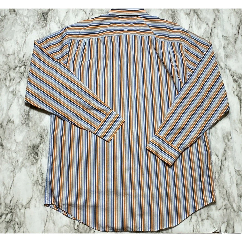 Banana Republic Mens Dress Shirt  Sz L  16-16 1/2 Long Sleeve Multicolor Striped